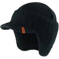 Scruffs Peaked Knitted Work Beanie Hat Black - One Size