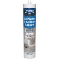 Wickes White Kitchen & Bathroom Silicone Sealant - 300ml