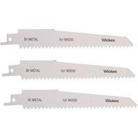 Wickes Reciprocating Saw Blades for Wood 150mm - Pack of 3