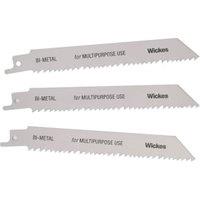 Wickes Multi Purpose Reciprocating Saw Blades 150mm - Pack of 3