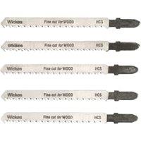 Wickes T Shank Fine Cut Jigsaw Blade for Wood - Pack of 5