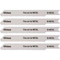 Wickes Universal Shank Fine Cut Jigsaw Blade For Metal - Pack Of 5