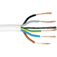 5 Core 3095Y White Heat Resistant Flexible Cable - 0.75mm2 - 10m