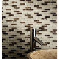 Wickes Emperador Glass & Stone Mosaic Tile Sheet - 308 x 300mm