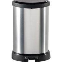 Curver Silver Metal Effect Pedal Deco Bin - 20L