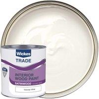 Wickes Trade Satin Wood & Metal Paint - Victorian White - 1L