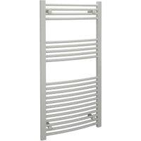 Kudox White Curved Single Panel Vertical Towel Radiator - 1200 x 500mm