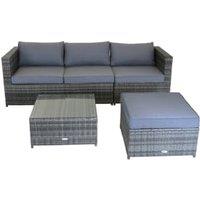 Charles Bentley Corner Sofa Garden Lounge Set - Grey