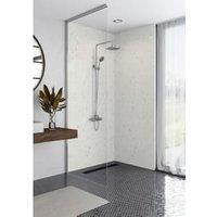 Wetwall Elite Quartzo Bianco Post-Formed Finished Edge Single Shower Panel - 2420 x 1200 x 10mm
