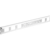 Homelux 6mm PVC Straight White Tile Trim - 2.5m