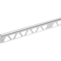 Homelux 10mm Metal Quadrant Silver Tile trim - 2.44m