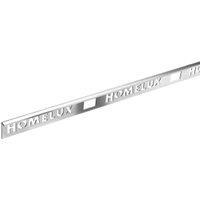 Homelux 6mm Metal Straight Silver Tile trim 2.44m (Pack of 1)