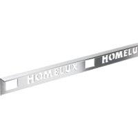 Homelux 8mm Metal Straight Silver Tile Trim - 2.44m