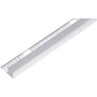 Homelux 12.5mm Metal Square Silver Tile Trim - 2.44m
