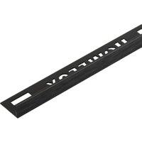 Homelux 10mm Metal Straight Brushed Black Tile Trim - 2.44m