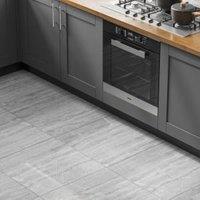 Wickes Olympia Light Grey Polished Stone Porcelain Wall & Floor Tile - 600 x 600mm