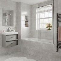 Wickes Alaska Grey Glazed Porcelain Wall & Floor Tile - 600 X 300mm