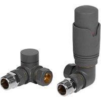 Towelrads Corner Lockshield Radiator Valve - Anthracite