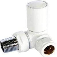 Towelrads Corner Lockshield Radiator Valve - White