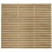 Forest Garden Double Slatted Fence Panel - 1800 x 1500mm - 6 x 5ft - Pack of 4