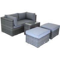 Charles Bentley Multi-Functional Contemporary Garden Lounge Set - Grey