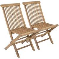 Charles Bentley Pair of Teak Wooden Folding Garden Chairs