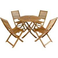 Charles Bentley FSC Acacia 4 Seater Wooden Octagonal Garden Dining Set