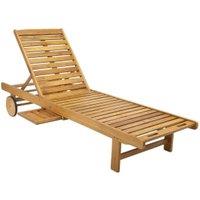 Charles Bentley FSC Acacia Wooden Garden Sun Lounger