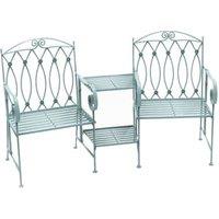 Charles Bentley Wrought Iron Garden Companion Set - Sage Green
