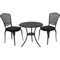 Charles Bentley Cast Aluminium Garden Bistro Set - Grey