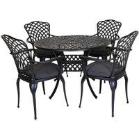 Charles Bentley 4 Seater Cast Aluminium Garden Dining Set - Grey