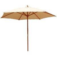 Charles Bentley Wooden Garden Parasol - Cream