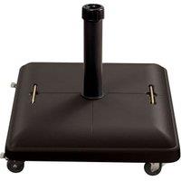 Charles Bentley Garden Parasol Base with Wheels - Black
