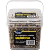 Wickes Single Thread Zinc & Yellow Screw Tub - 4 X 40mm Pack Of 1000