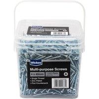 Wickes Single Thread Zinc Plated Screw Tub - 4 X 40mm Pack Of 1000