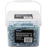 Wickes Single Thread Zinc Plated Screw Tub - 5 X 50mm Pack Of 1000