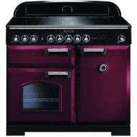 Rangemaster Classic Deluxe 100cm Induction Range Cooker - Cranberry with Chrome Trim