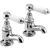 Bristan Renaissance Pair of Chrome Lever Vanity Basin Taps