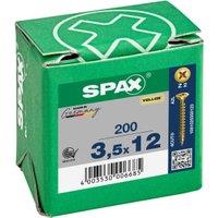 Spax Pz Countersunk Yellox Screws - 3.5x12mm Pack Of 200