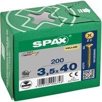 Spax Pz Countersunk Yellox Screws - 3.5x40mm Pack Of 200