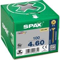 Spax Pz Countersunk Yellox Screws - 4x60mm Pack Of 100