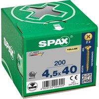Spax Pz Countersunk Yellox Screws - 4.5x40mm Pack Of 200