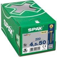 Spax Pz Countersunk Yellox Screws - 4.5x50mm Pack Of 200