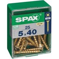 Spax Pz Countersunk Yellox Screws - 5x40mm Pack Of 25