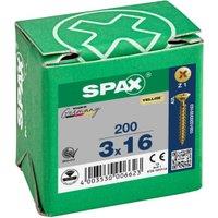 Spax Pz Countersunk Yellox Screws - 3x16mm Pack Of 200