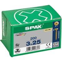 Spax Pz Countersunk Yellox Screws - 3x25mm Pack Of 200