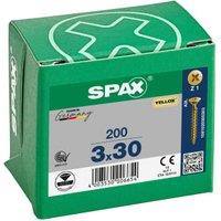 Spax Pz Countersunk Yellox Screws - 3x30mm Pack Of 200
