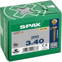 Spax Pz Countersunk Yellox Screws - 3x40mm Pack Of 200