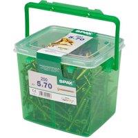 Spax Pz Countersunk Yellox Screws Bulk Tub - 5x70mm Pack Of 250