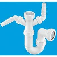 McAlpine WM11 White Sink P Trap & Twin Nozzles - 38mm
